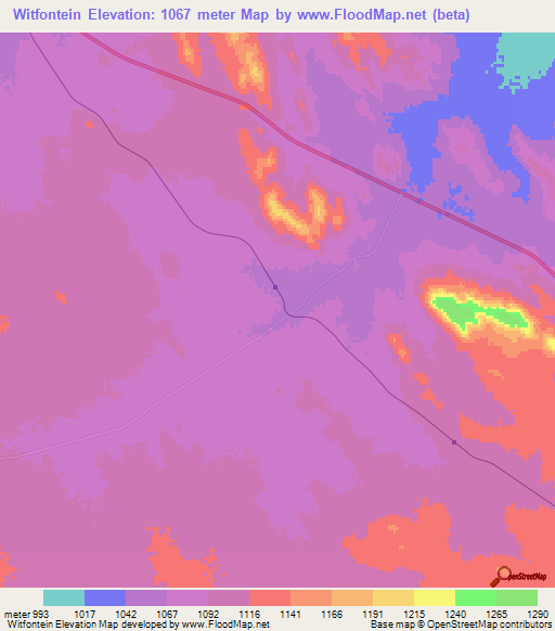 Witfontein,South Africa Elevation Map