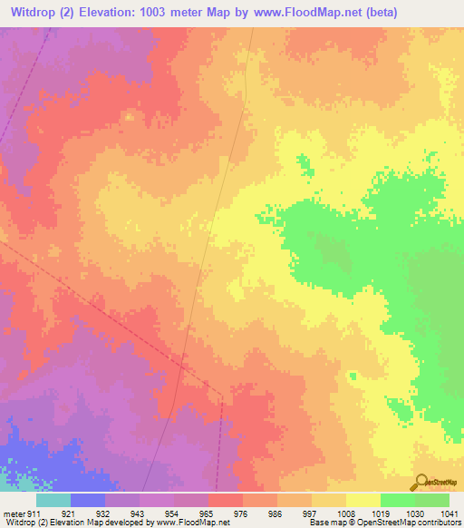 Witdrop (2),South Africa Elevation Map