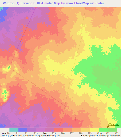 Witdrop (1),South Africa Elevation Map