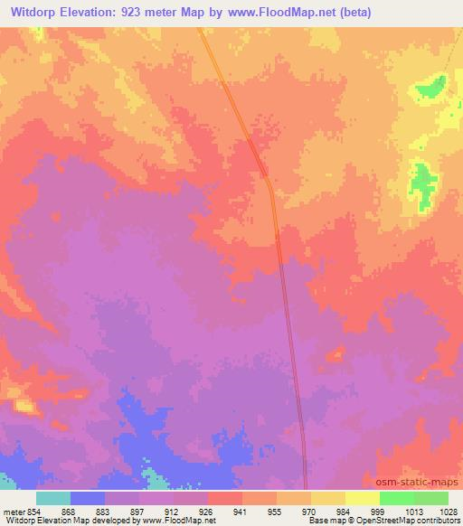 Witdorp,South Africa Elevation Map