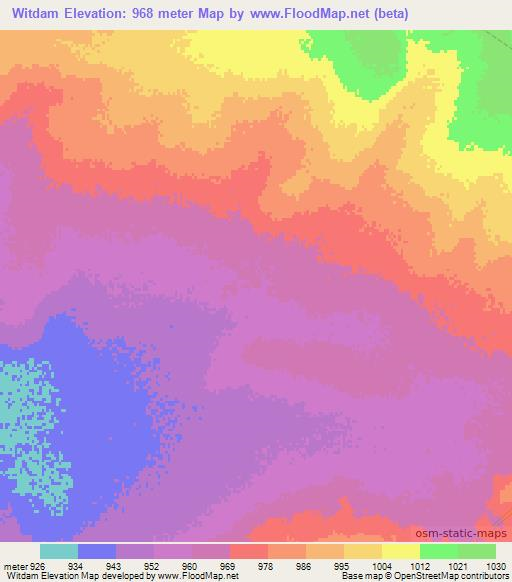 Witdam,South Africa Elevation Map