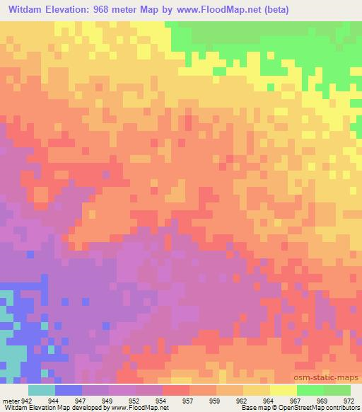 Witdam,South Africa Elevation Map