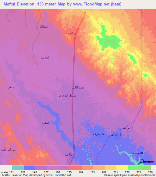 Maftul,Iraq Elevation Map