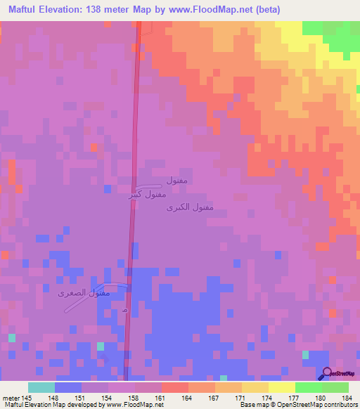 Maftul,Iraq Elevation Map