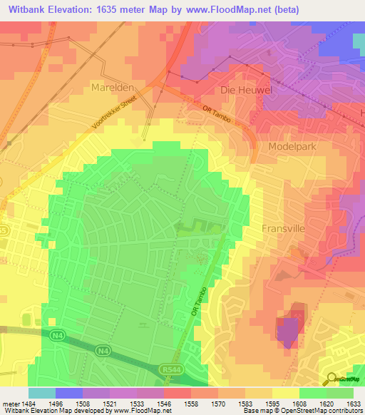 Witbank,South Africa Elevation Map