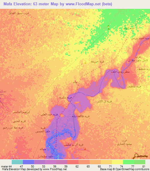 Mafa,Iraq Elevation Map