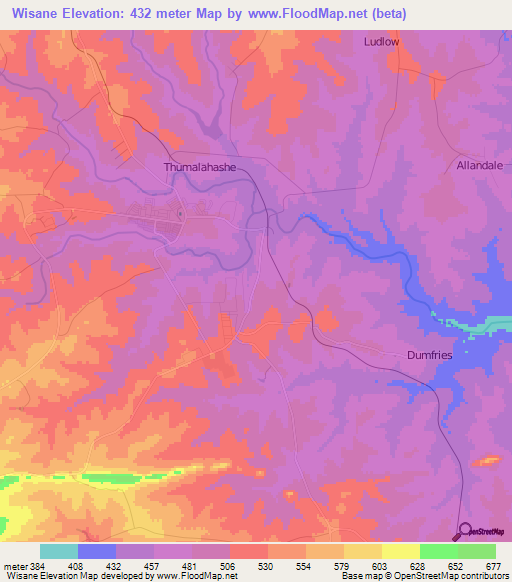 Wisane,South Africa Elevation Map