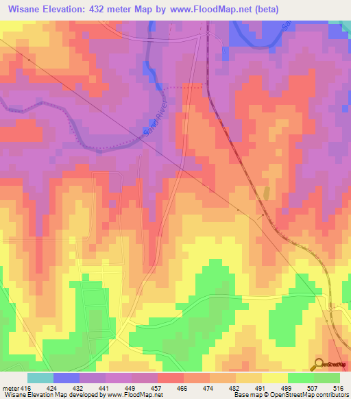 Wisane,South Africa Elevation Map