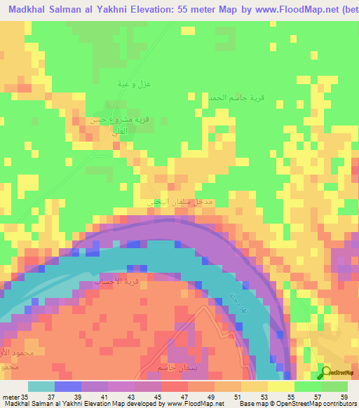 Madkhal Salman al Yakhni,Iraq Elevation Map