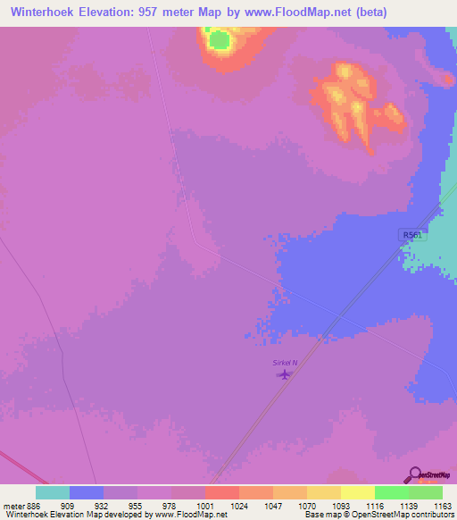 Winterhoek,South Africa Elevation Map