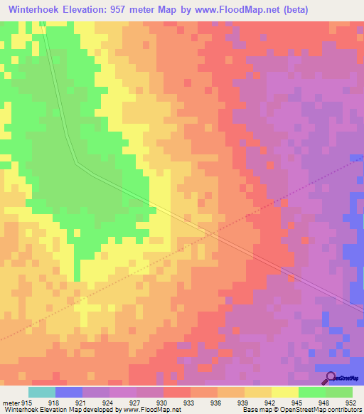 Winterhoek,South Africa Elevation Map