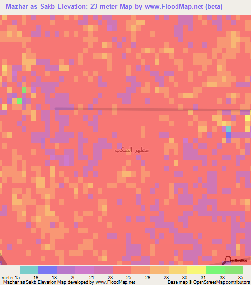Mazhar as Sakb,Iraq Elevation Map