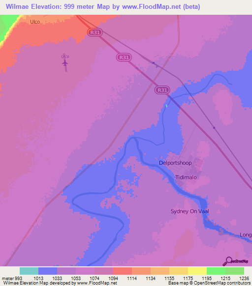 Wilmae,South Africa Elevation Map