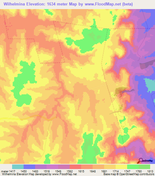 Wilhelmina,South Africa Elevation Map