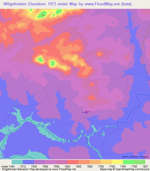 Wilgefontein,South Africa Elevation Map