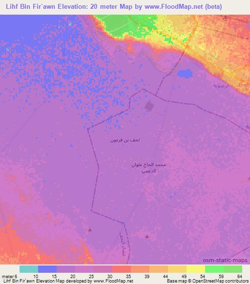 Lihf Bin Fir`awn,Iraq Elevation Map