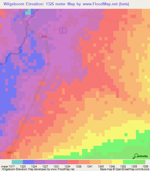 Wilgeboom,South Africa Elevation Map