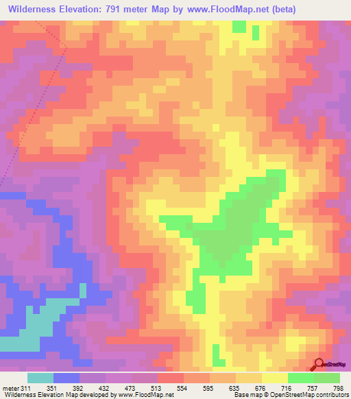 Wilderness,South Africa Elevation Map