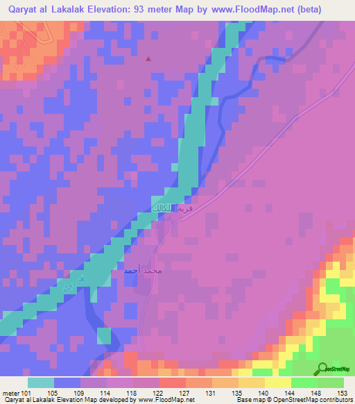 Qaryat al Lakalak,Iraq Elevation Map