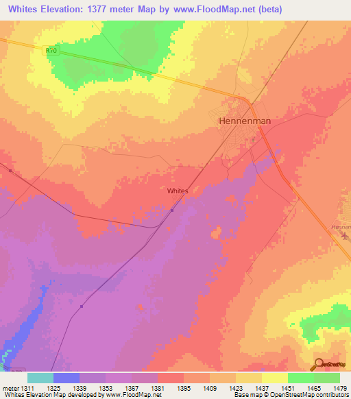 Whites,South Africa Elevation Map