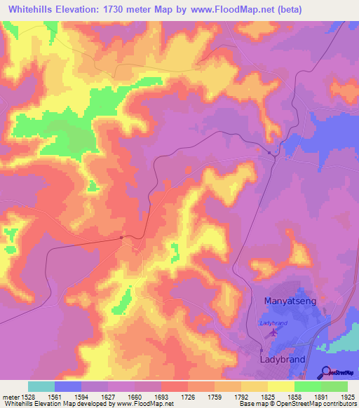 Whitehills,South Africa Elevation Map