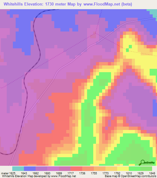 Whitehills,South Africa Elevation Map