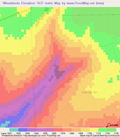 Wheatlands,South Africa Elevation Map