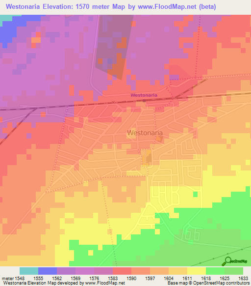 Westonaria,South Africa Elevation Map