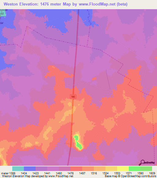 Weston,South Africa Elevation Map