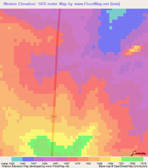 Weston,South Africa Elevation Map