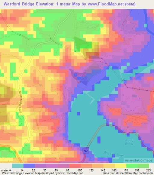 Westford Bridge,South Africa Elevation Map