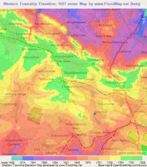 Western Township,South Africa Elevation Map