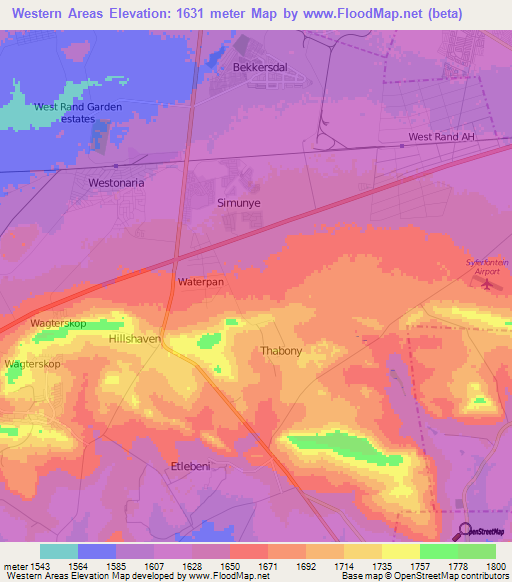 Western Areas,South Africa Elevation Map