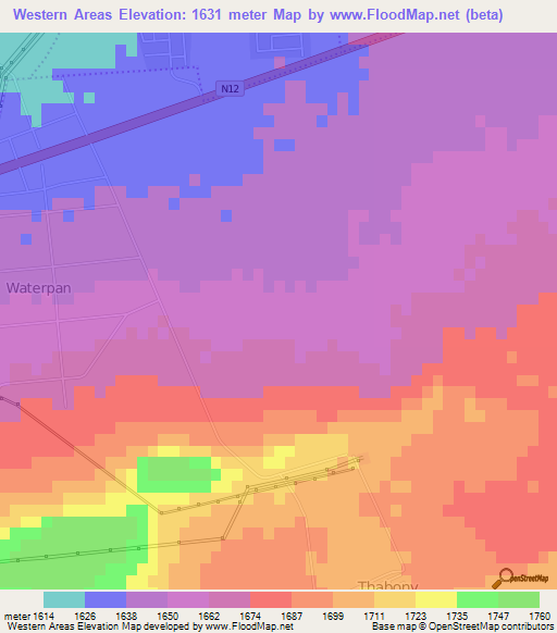 Western Areas,South Africa Elevation Map