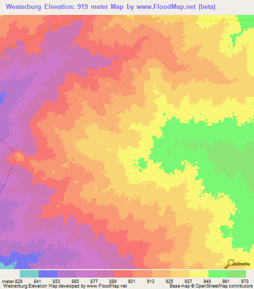 Westerburg,South Africa Elevation Map