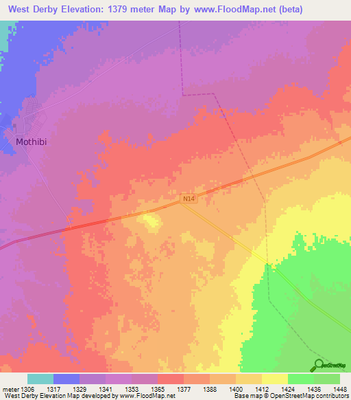 West Derby,South Africa Elevation Map