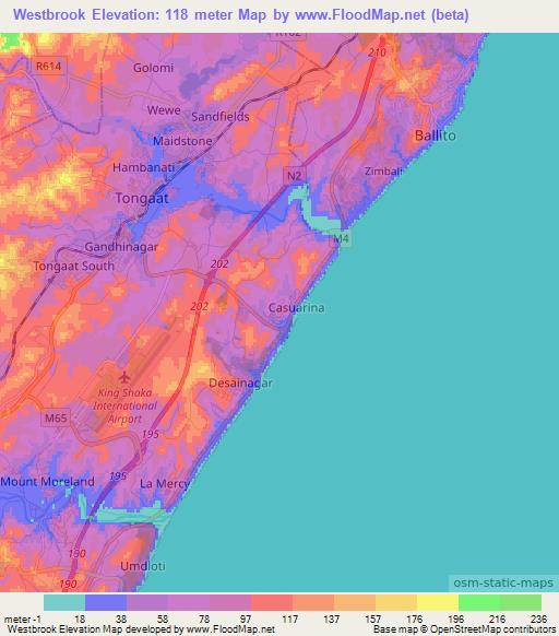 Westbrook,South Africa Elevation Map