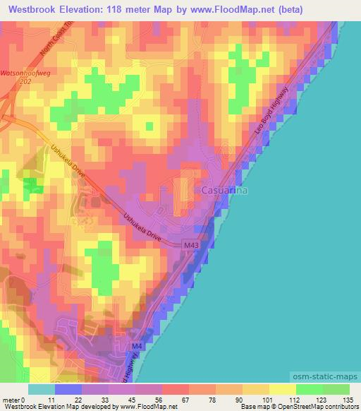 Westbrook,South Africa Elevation Map