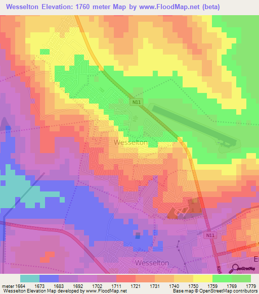 Wesselton,South Africa Elevation Map