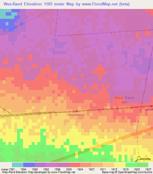 Wes-Rand,South Africa Elevation Map