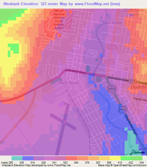 Wesbank,South Africa Elevation Map