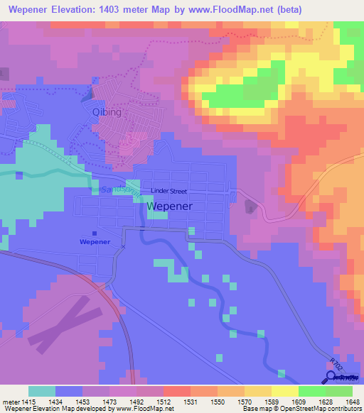 Wepener,South Africa Elevation Map