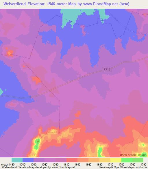 Welverdiend,South Africa Elevation Map