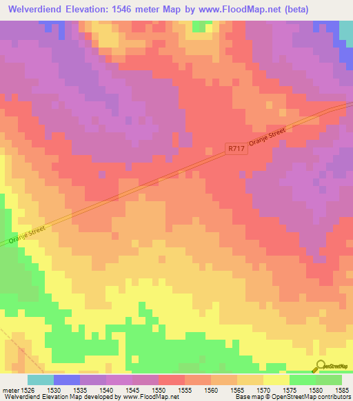 Welverdiend,South Africa Elevation Map