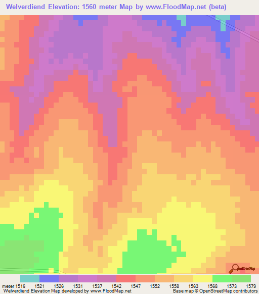 Welverdiend,South Africa Elevation Map