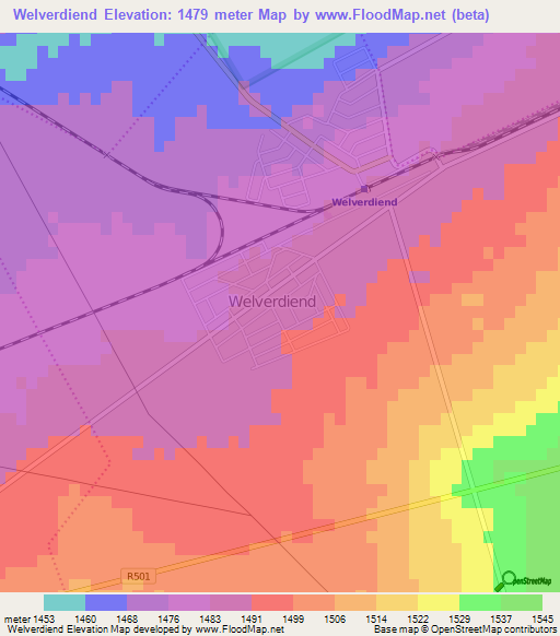 Welverdiend,South Africa Elevation Map