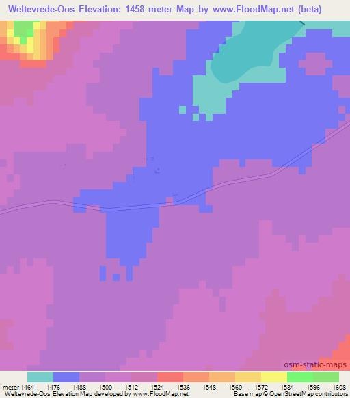 Weltevrede-Oos,South Africa Elevation Map