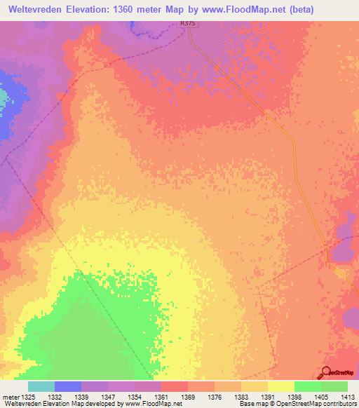 Weltevreden,South Africa Elevation Map