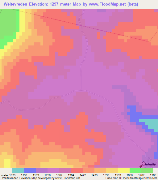 Weltevreden,South Africa Elevation Map