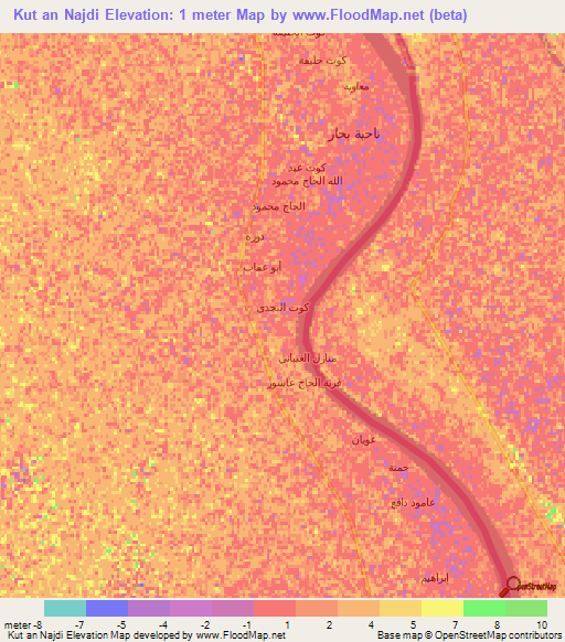 Kut an Najdi,Iraq Elevation Map